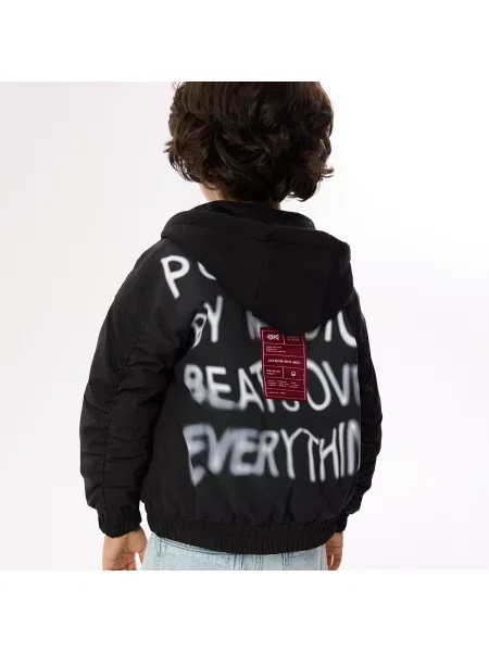 Reserved Nyomott mintás bomber dzseki fekete