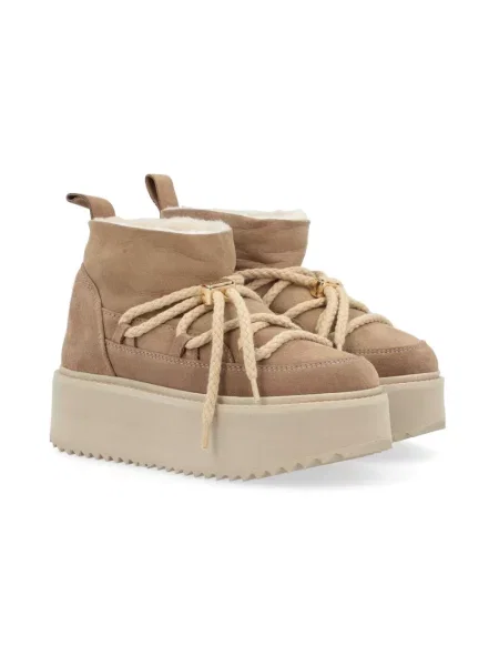 Inuikii śniegowce zamszowe Classic Low Platform beżowy brązowe