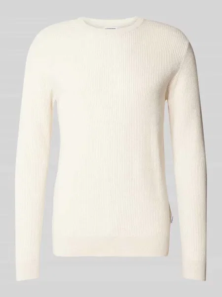 Sweter z dzianiny z okrągłym dekoltem Lindbergh biały