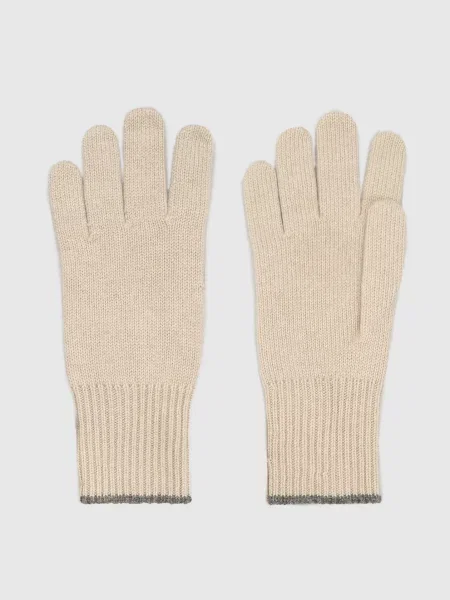 Світло-бежеві рукавички з кашеміру Brunello Cucinelli бежеві