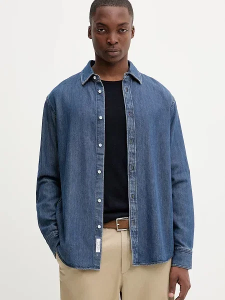 Rag & Bone cămașă jeans cu guler clasic regular albastru