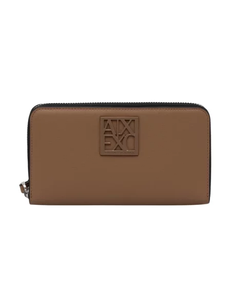 Armani Exchange portfel z imitacji skóry brązowy
