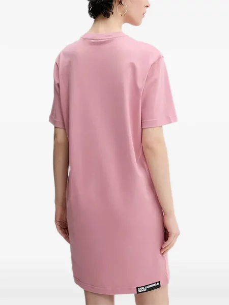 Rochie din denim Karl Lagerfeld Jeans roz