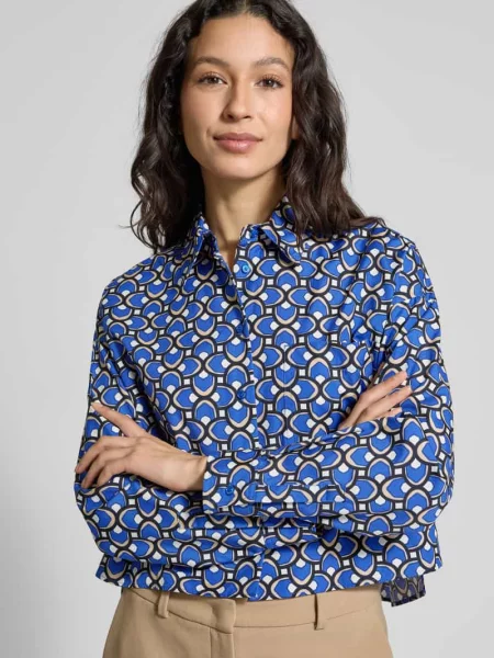 Bluzka o kroju regular fit z kołnierzykiem koszulowym model ‘RAGTIME’ Weekend Max Mara zielona
