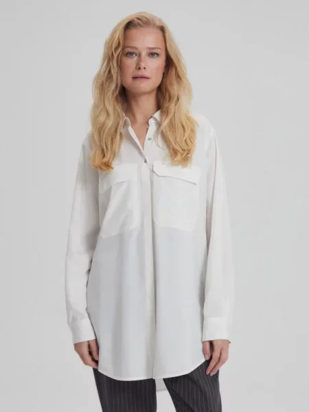 Сорочка DIVERSE молочний модал/поліестер