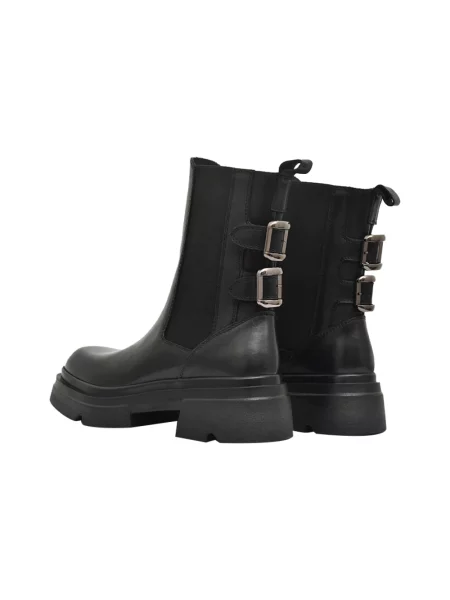 Buty do kostki Emanuélle Vee skórzane czarne
