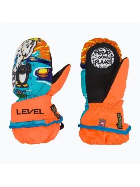 Детски скиорски ръкавици Level Animal orange оранжево