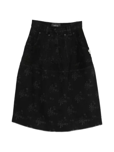 Fustă midi Simone Rocha cu funde negru