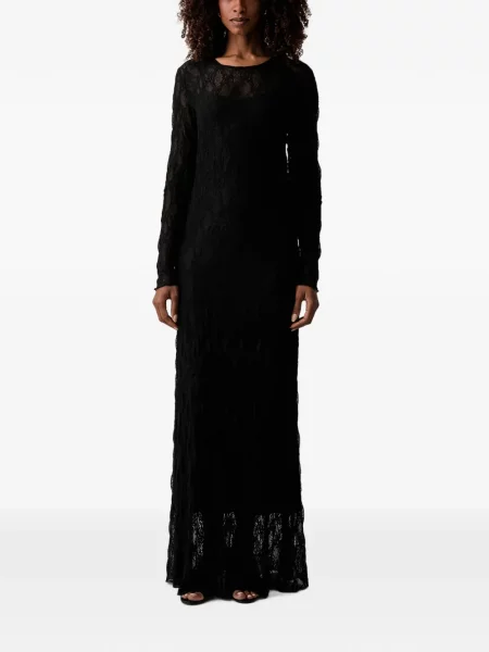 Lung rochie Twinset cu model floral din dantelă negru