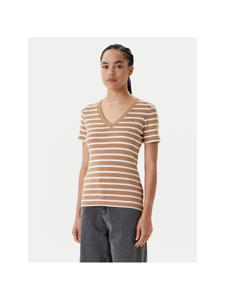 Tommy Hilfiger T-Shirt New Cody Slim Fit καφέ