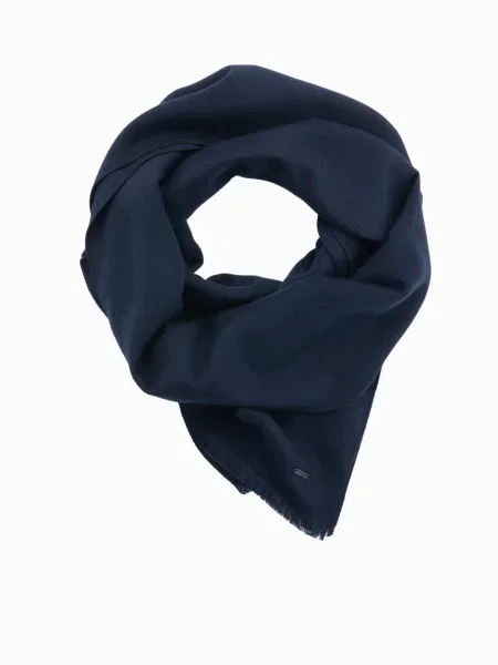 Jednofarebný šál Ombre so strapcami modrá