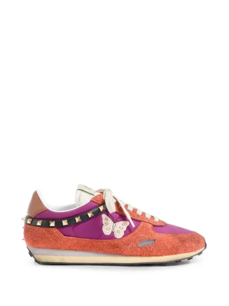 Sneakerși Valentino Garavani cu broderie din piele violet