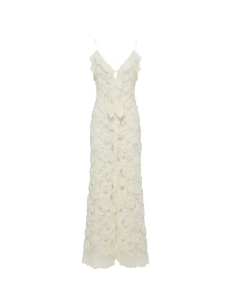 Rochie Nissa cu model floral cu aplicații