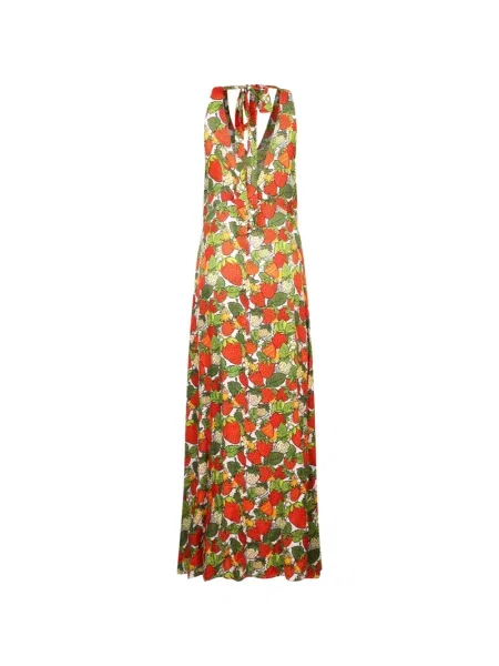Rochie maxi Alessandro Enriquez cu imagine roșu