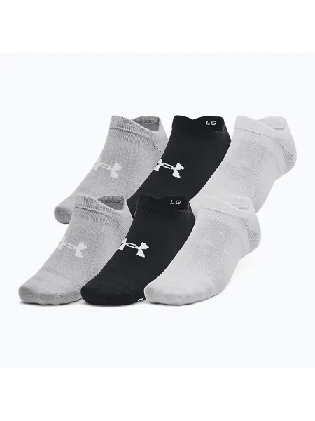 Tréninkové ponožky Under Armour Essential No Show 6 Pack black/black/halo gray černé