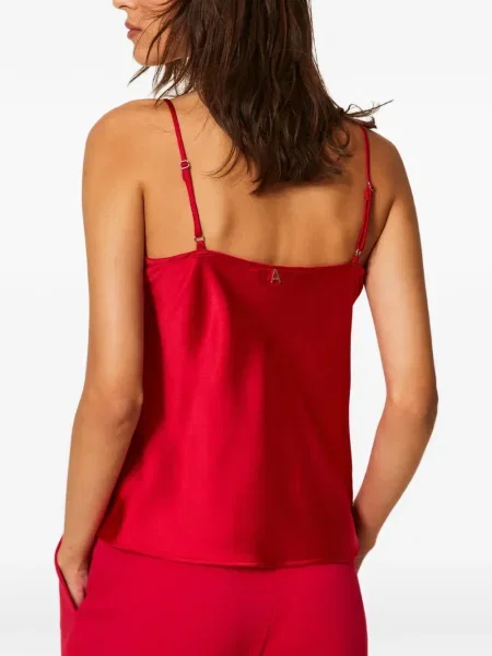 Top Twinset din satin roșu