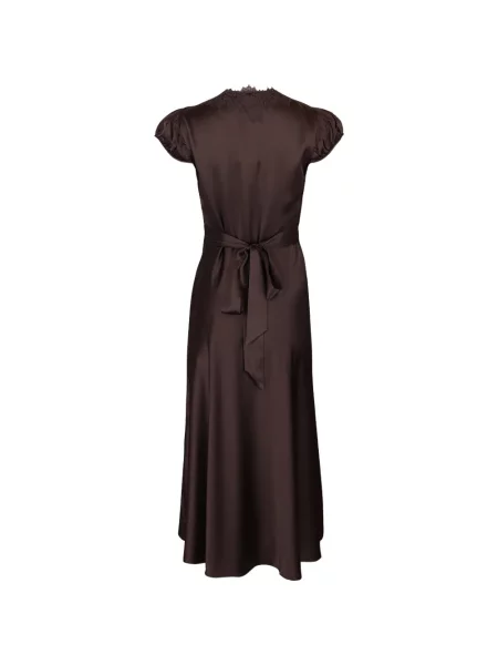 Rochie midi Dôen de mătase maro