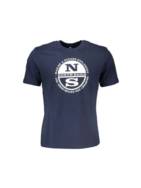 Koszulka North Sails z nadrukiem z krótkim rękawem niebieska