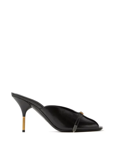 Papuci tip mules Versace din piele negru