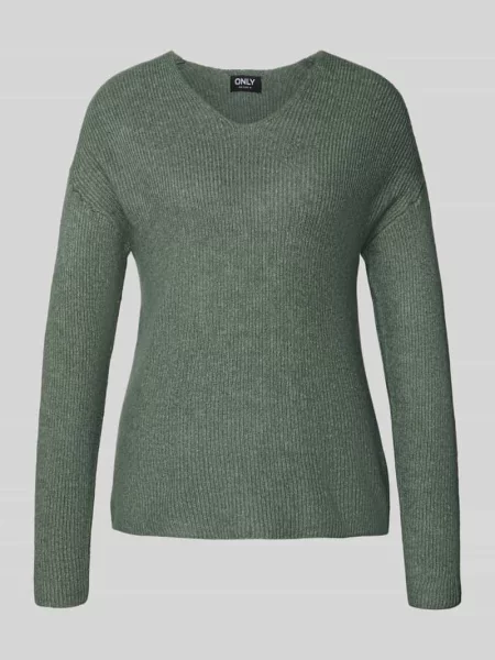 Sweter krój regular fit z dekoltem w serek model CAMILLA' Only