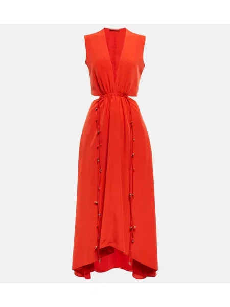 Midi obleka Altuzarra z V-izrezom oranžna