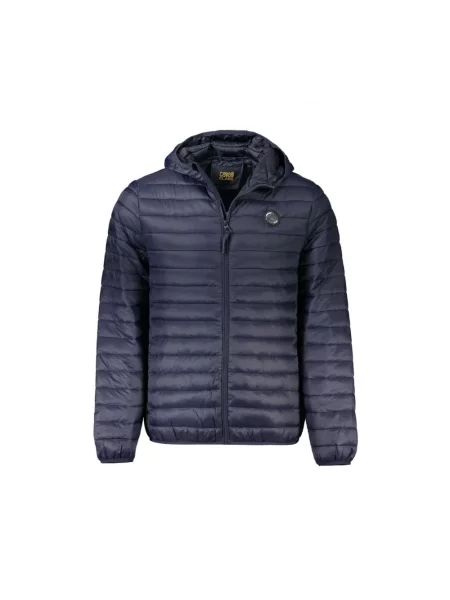 Lniana kurtka Cavalli Class ocieplana niebieska