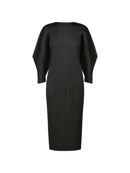 Rochie midi Pleats Please Issey Miyake plisată până la genunchi de costum negru