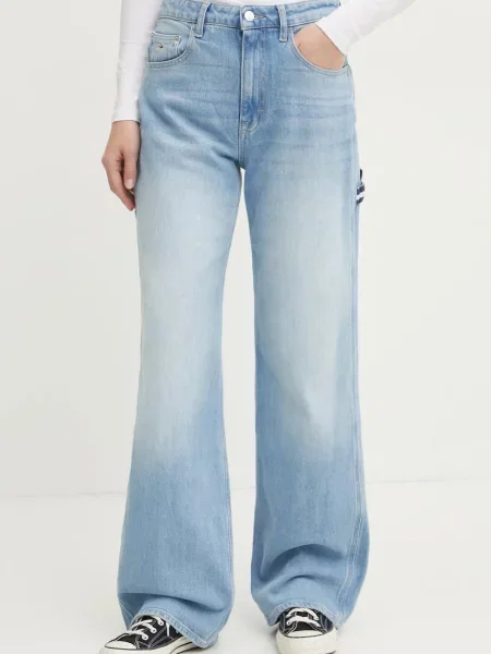 Džíny Tommy Jeans high waist modré