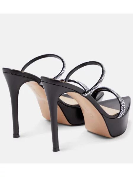 Sandale Gianvito Rossi din piele cu platformă negru