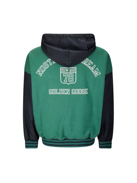 Szeroka bluza z kapturem Valentino Garavani z nadrukiem z nadrukiem zwierzęcym zielona