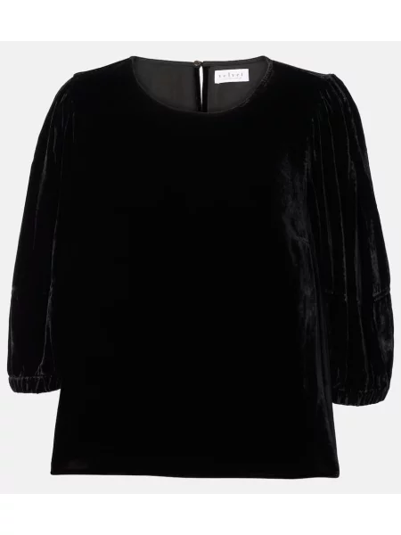 Top Velvet de catifea negru