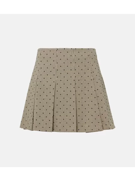 Fustă Ganni în carouri maro