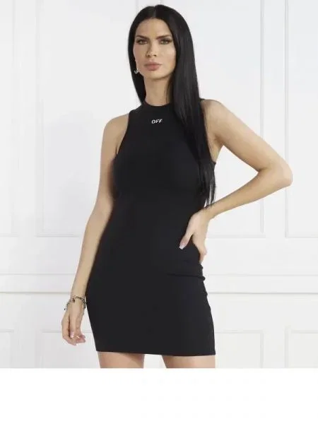 OFF-WHITE Rochie alb