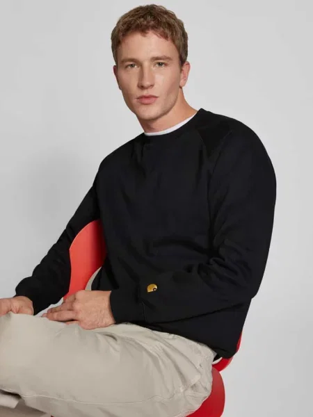 Bluza z prążkowanymi wykończeniami Carhartt Work In Progress czarna