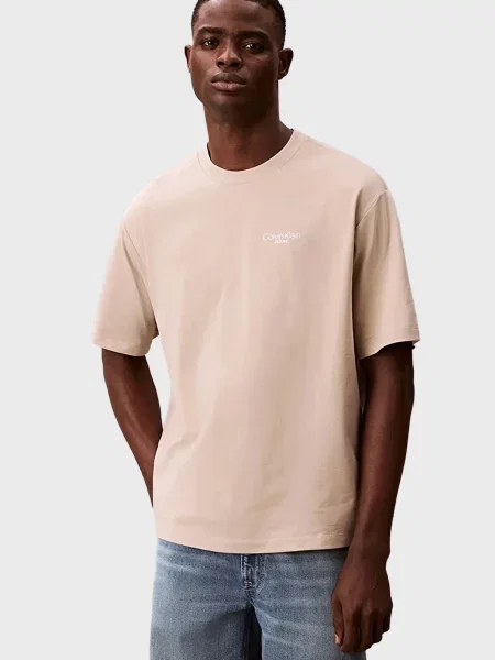 Футболка Calvin Klein Jeans с принтом бежевая