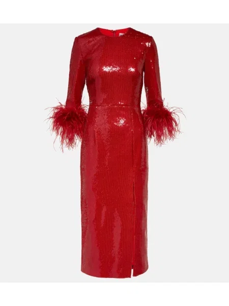 Sukienka midi Rebecca Vallance do kolan garniturowa czerwona