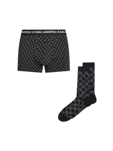 Karl Lagerfeld Boxeri gri / negru alb