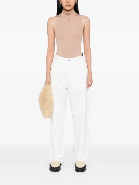 Pantaloni Mm6 Maison Margiela alb