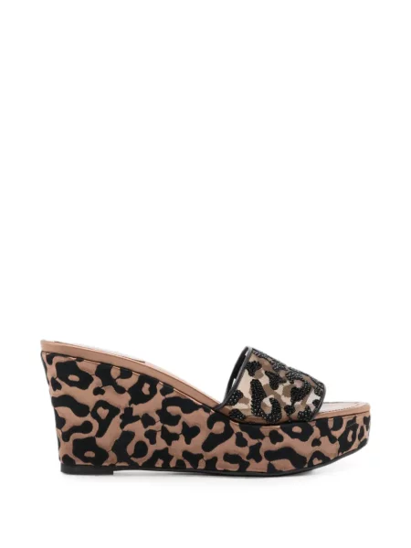 Sandale Rene Caovilla cu pană cu imagine cu model leopard