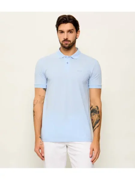 Tricou polo Boss Green albastru