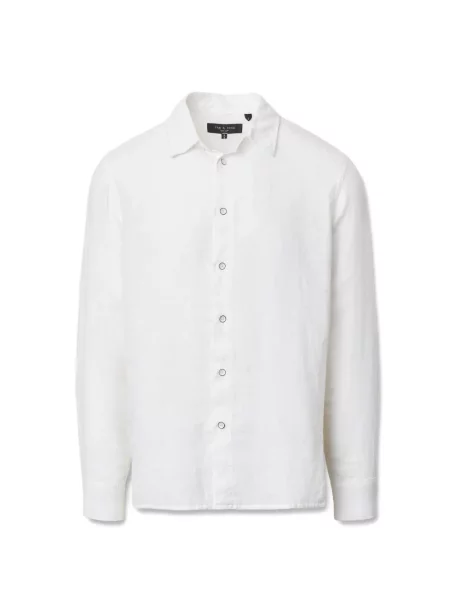 Lung cămașă Rag & Bone de in alb