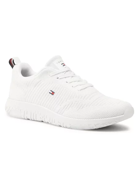 Superge Tommy Hilfiger Corporate Knit Rib Runner White YBR bela