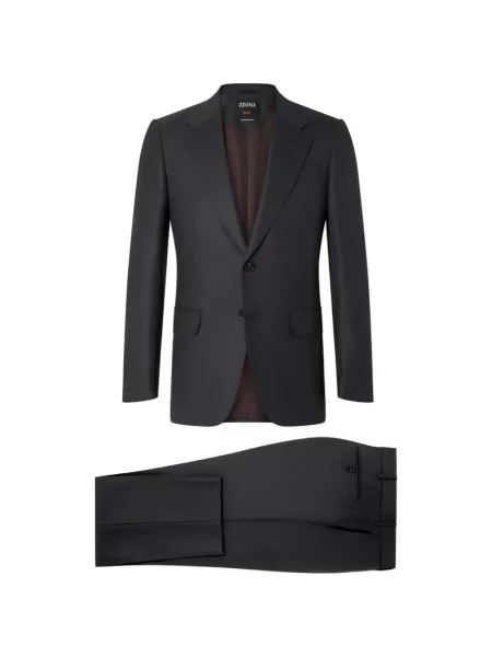 Costum Zegna de lână de costum gri
