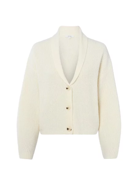 Opus Kardigan z zawartością alpaki Dusena Kobiety wypukły wzór tkaniny S biały