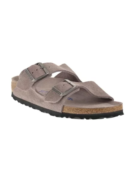 Klapki Birkenstock skórzane szare