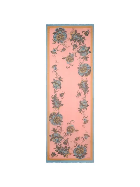 Fular Etro cu model floral roz