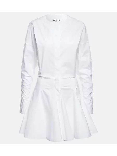 Rochie Alaïa din poplin alb