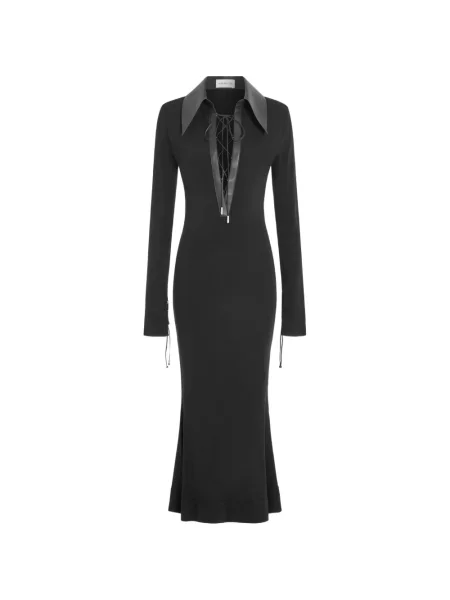 Sukienka midi 16arlington sznurowana koronkowa do kolan czarna