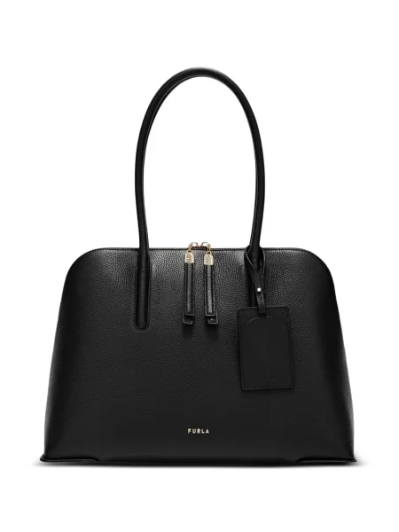 Кожена чанта Furla черно