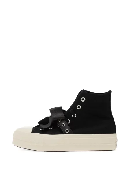 Мюли Converse на платформе бродирани на цветя сребристо